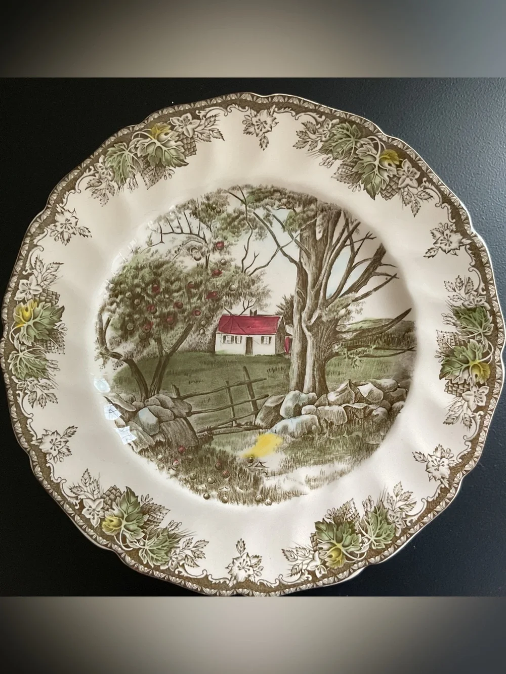 Vintage Johnson Bros The Friendly Village “The Stone Wall” Dinner Plate